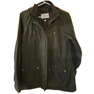 Orvis Waxed Cotton Anorak Rain Jacket Olive Sz M Coat